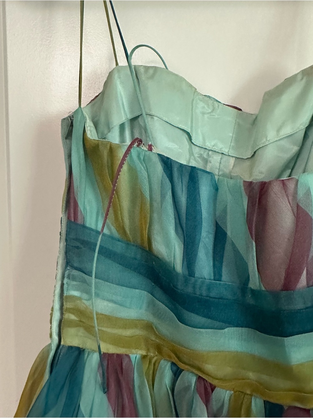Vintage Colorful Striped Prom Dress - Picture 2 of 9